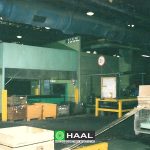 Noise barrier of ventilators inside factory hall