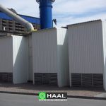 Acoustic enclosures and acoustic silencers of the wall exhaust fans